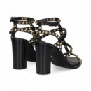 Sandalia Bebe Tachas Oro+negro  ASH