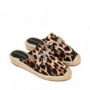 Alpargata Plana Animal Print Detalle Strass  LOLA CASADEMUNT
