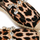 Alpargata Plana Animal Print Detalle Strass  LOLA CASADEMUNT