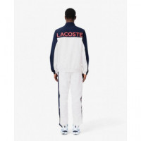 Survetement Blanc/marine-grenadine  LACOSTE