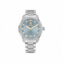 RELOJ PLATEADO E/CELESTE