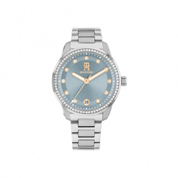 RELOJ PLATEADO E/CELESTE