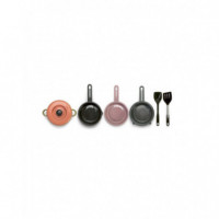 Set Juguete Olla, Sartén, Cazo y Utensilios Cocina Plastico Reciclado  DANTOY