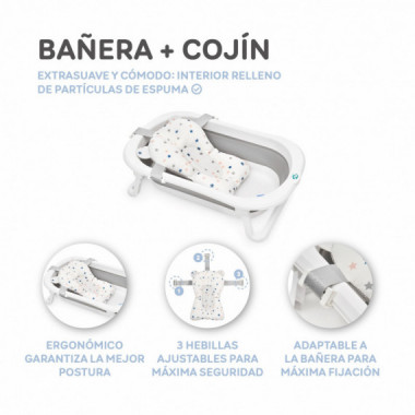Ba&ntilde;era Plegable Beb&eacute; Flex Rosa + Coj&iacute;n  INNOVACIONES MS