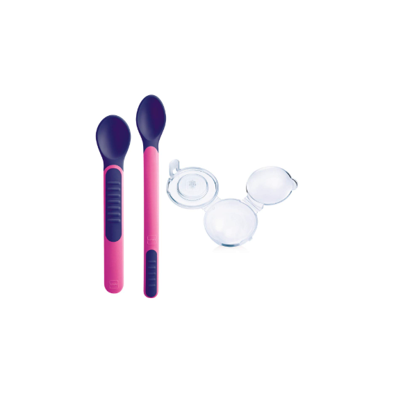 MAM Cuchara con Puntas Sensibles Al Calor Rosa