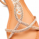 Sandalias Blancas de Tiras Finas Trenzadas para Mujer Nioaque  GIOSEPPO