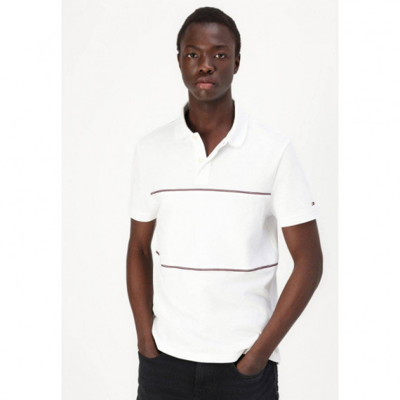 Global Stripe Blocking Reg Polo White  TOMMY HILFIGER