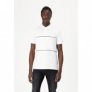 Global Stripe Blocking Reg Polo White  TOMMY HILFIGER