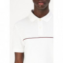 Global Stripe Blocking Reg Polo White  TOMMY HILFIGER