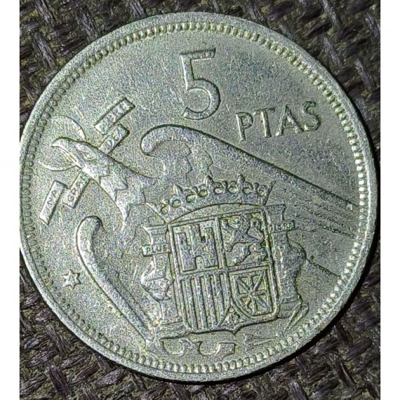 Moneda 5 pesetas Franco 1957 estrella 75