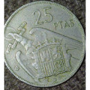 Moneda 25 pesetas 1957 estrella 64