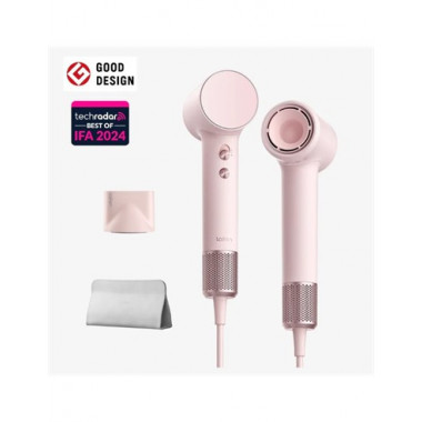 LAIFEN Secador de Pelo Mini Rosa Coral con Ionizador 1100W,1.8MTRS con Funda de Viaje