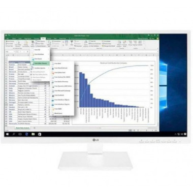 LG Monitor 23.8 24BK55YP-W Fhd Blanco HDMI / VGA / Dp / 5MS / Vesa