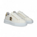 Deportivo Talon Leopardo Piel Blanco  ROBERTO CAVALLI