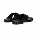 Sandalia Tira Cruzada Piel Negro  ROBERTO CAVALLI