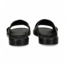 Sandalia Tira Cruzada Piel Negro  ROBERTO CAVALLI