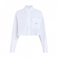 Camisa Cropped de Popelín  CALVIN KLEIN
