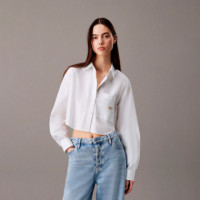 Camisa Cropped de Popelín  CALVIN KLEIN