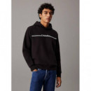 Split Line Logo Hoodie Ck Black  CALVIN KLEIN