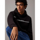 Split Line Logo Hoodie Ck Black  CALVIN KLEIN