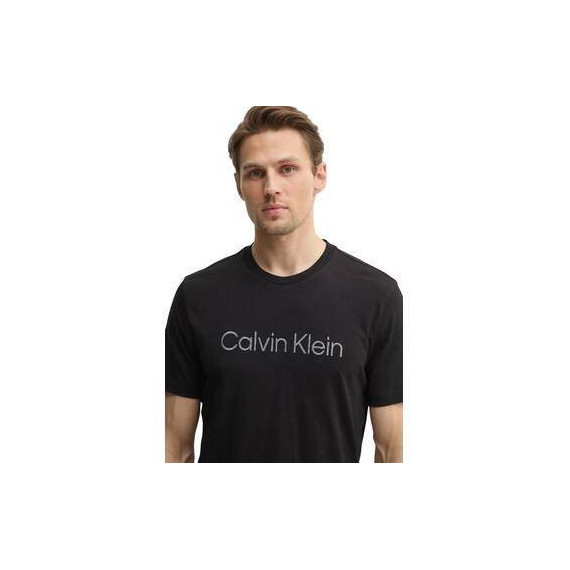 Textured Embroidery Logo T-shirt Ck Blac  CALVIN KLEIN