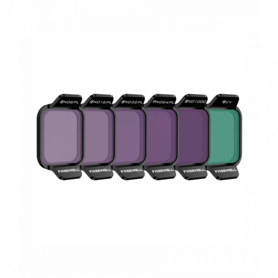 Pack de 6 Filtros Freewell ND8/PL, ND16/PL, ND32/PL, ND64/PL, ND1000, Uv para Dji Flip  FREEWELL