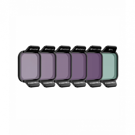 Pack de 6 Filtros Freewell Standard Day ND8, ND16, ND64, ND128, Pl para Dji Flip  FREEWELL