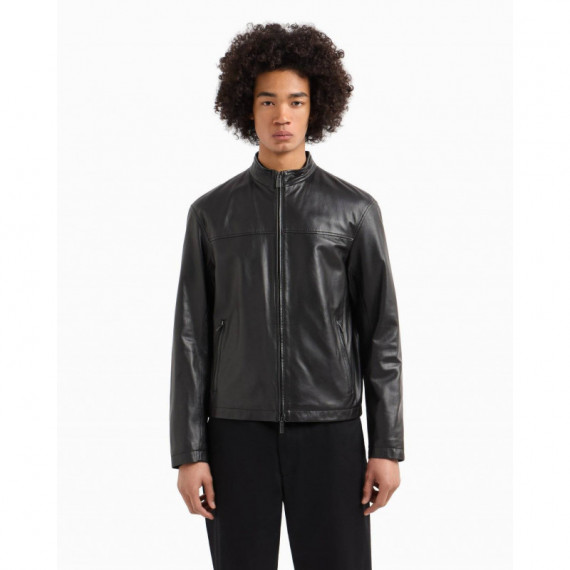 Chaqueta de Cuero Auténtico Mate Black AF13136  ARMANI EXCHANGE