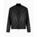 Chaqueta de Cuero Auténtico Mate Black AF13136  ARMANI EXCHANGE