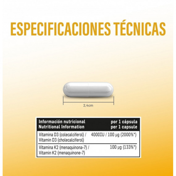 Vitamin D3+k2 4000+100 Beverly - 60 Vegan Caps