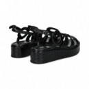 Sandalia Circulos Negro  PONS QUINTANA