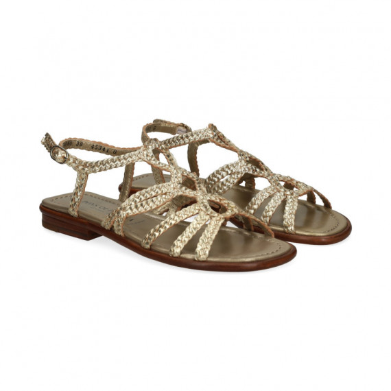 Sandalia 3 Circulos Platino  PONS QUINTANA