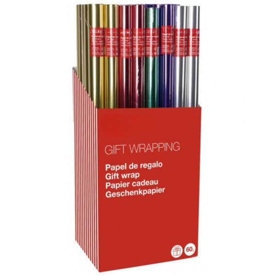 ROLLO PAPEL REGALO 2 MT. METALIZADO