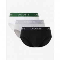 Pack de 3 Slips Noir/blanc-argent Chine  LACOSTE