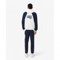 Survetement Blanc/calathea-marine  LACOSTE