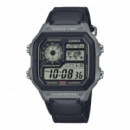CASIO AE-1200WHUB-8AV – Reloj Digital World Time Estilo Militar con Correa de Nylon Negra