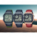 CASIO AE-1200WHUB-8AV – Reloj Digital World Time Estilo Militar con Correa de Nylon Negra