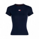 Camiseta Slim Acanalada con Parche  TOMMY HILFIGER