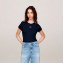 Camiseta Slim Acanalada con Parche  TOMMY HILFIGER