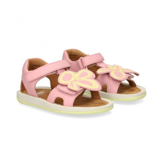 Sandalia Velcro Piel Rosa  CAMPER