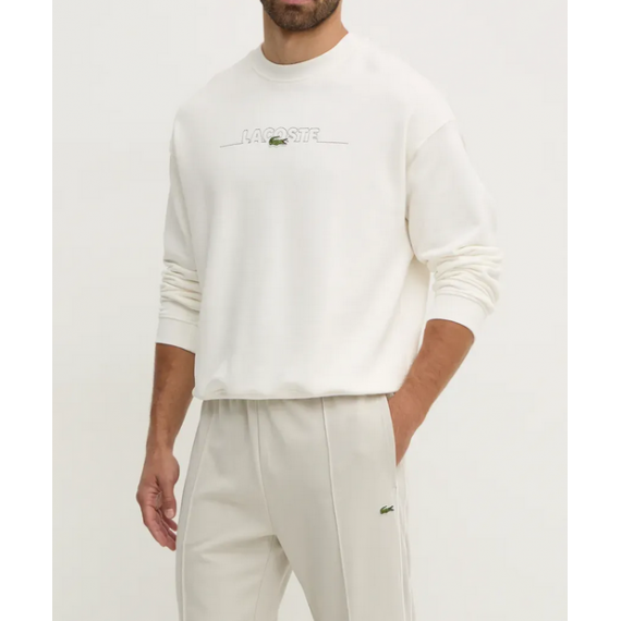 Sudadera LACOSTE Blanca Logo Bordado