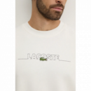 Sudadera LACOSTE Blanca Logo Bordado