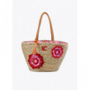 Capazo con Flores Aplicadas de Crochet C  LOLA CASADEMUNT