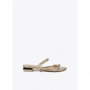 Sandalia con Tiras Metalizadas y Tacón D  LOLA CASADEMUNT