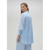Camisa Raya Bidireccional Azul-blanco  LOLA CASADEMUNT