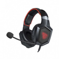 SAVIO Auriculares Gaming Forge Jack 3.5 Mm + USB Multiplataforma/ Cable 2.2M/LUZ Led Roja