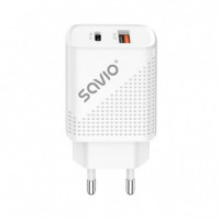 SAVIO Cargador USB 3.0 de Carga Rápida 18W LA-04