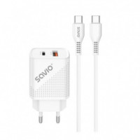 SAVIO Cargador USB 3.0 de Carga Rápida 18W LA-05