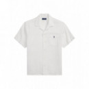 Camisas Camisa de Lino POLO RALPH LAUREN Classic Fit Blanco Cerámica