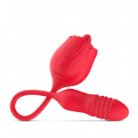 Teazers Rose Vibrator With Thrusting Dildo  EDC